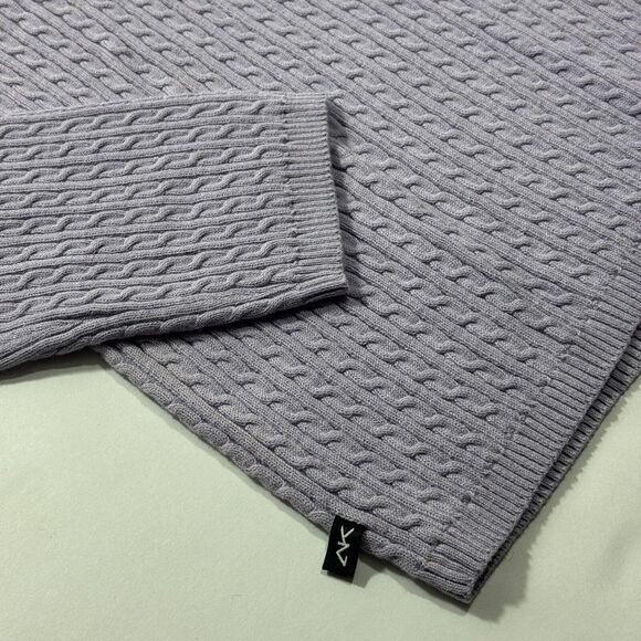 Woman's Anne Klein Sport Cable-Knit Purple Luxury Ribbed Turtleneck Pullover 2XL - Picture 3 of 9